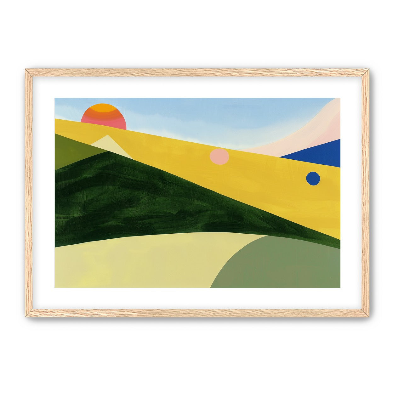 Three suns over rolling hills
