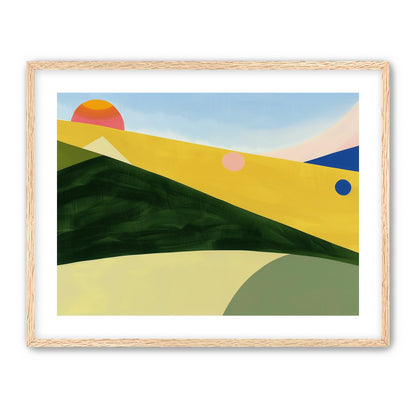 Three suns over rolling hills