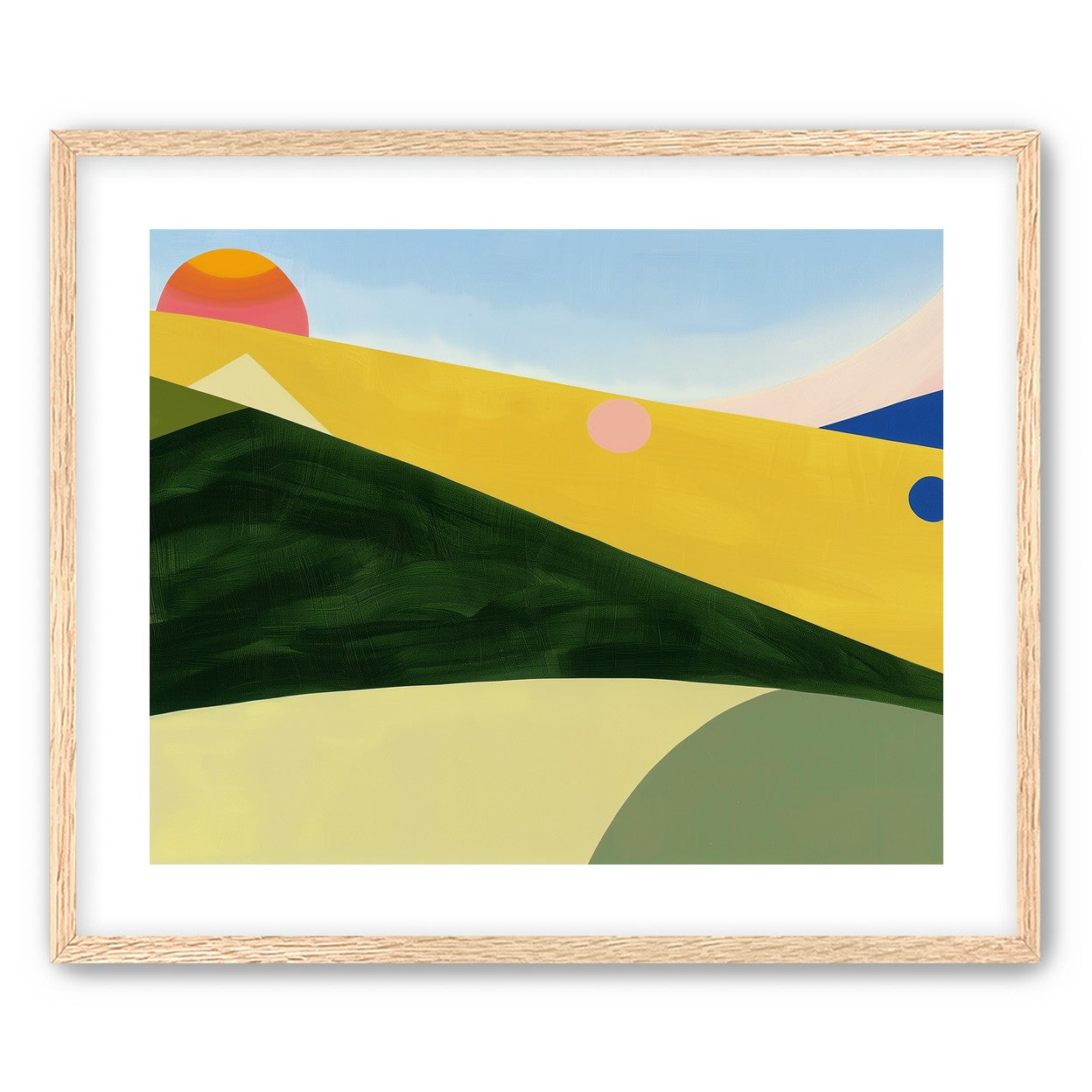 Three suns over rolling hills