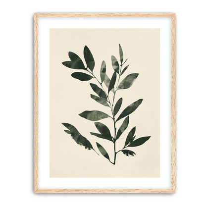 Dark green leaves on cream