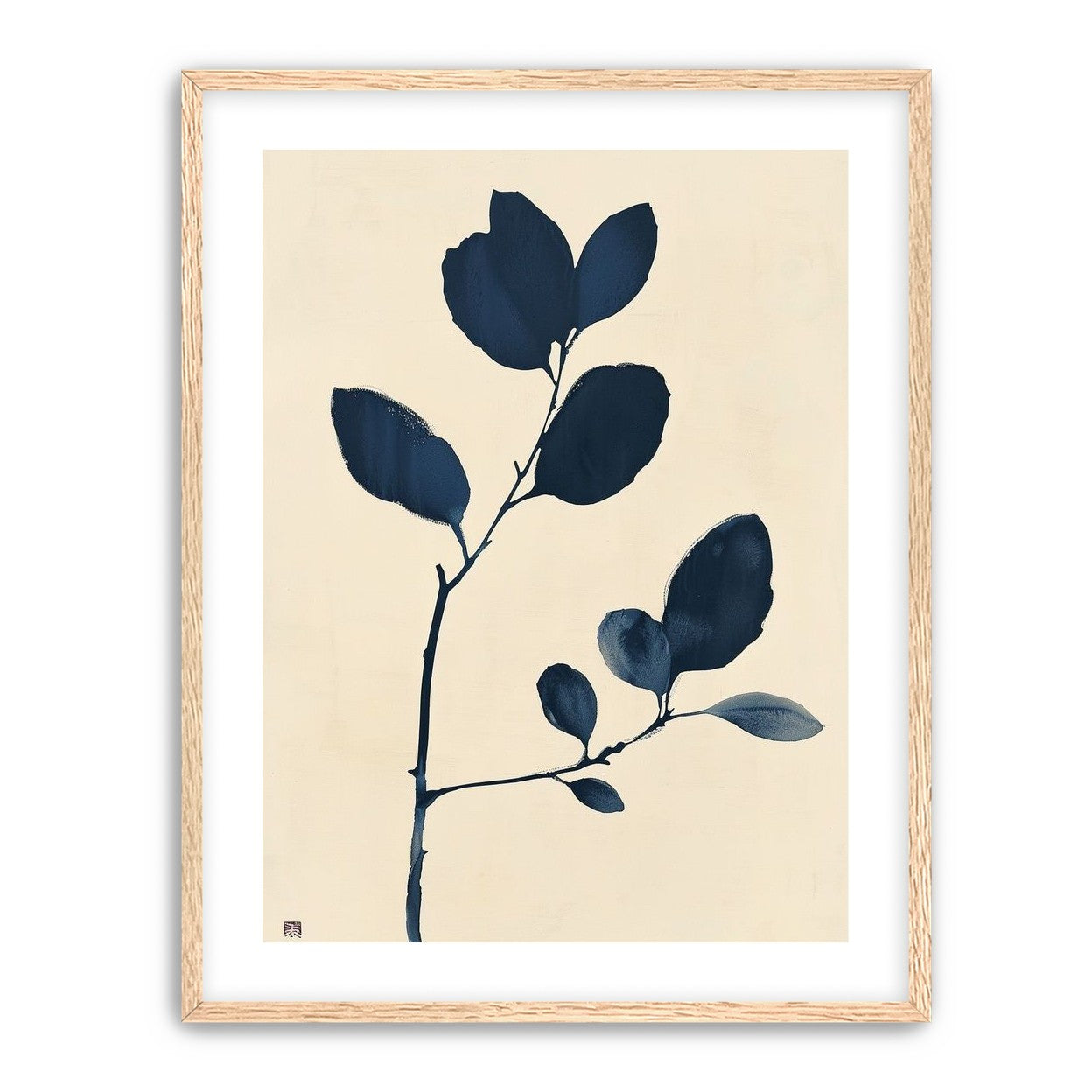 Ink leaves on bare stem