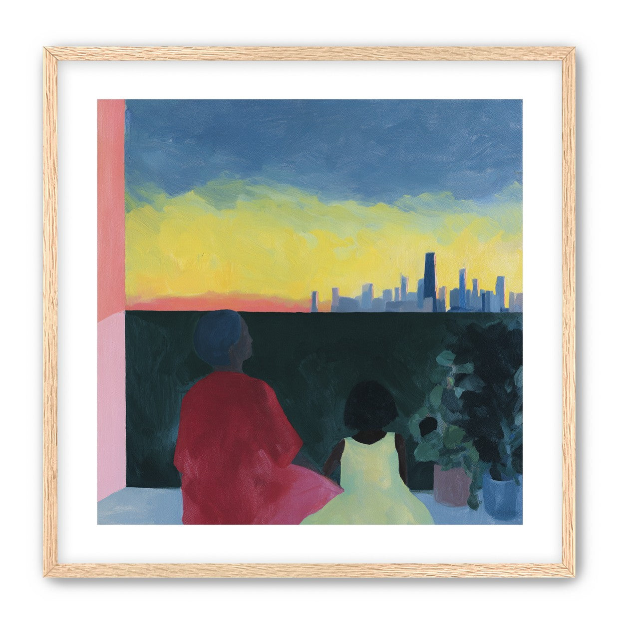 Yellow sky over the skyline