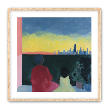 Yellow sky over the skyline