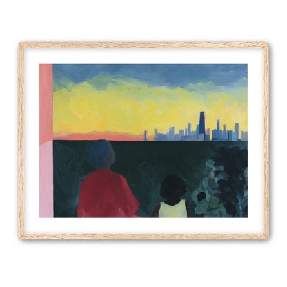 Yellow sky over the skyline
