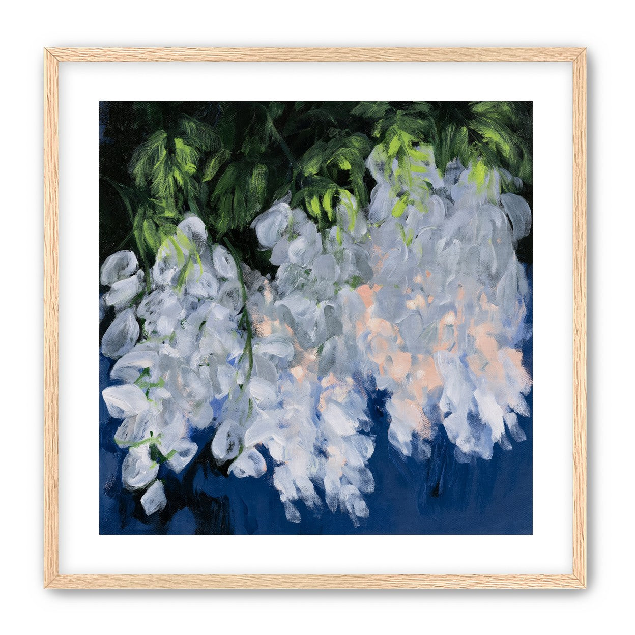 White blooms in blue shade