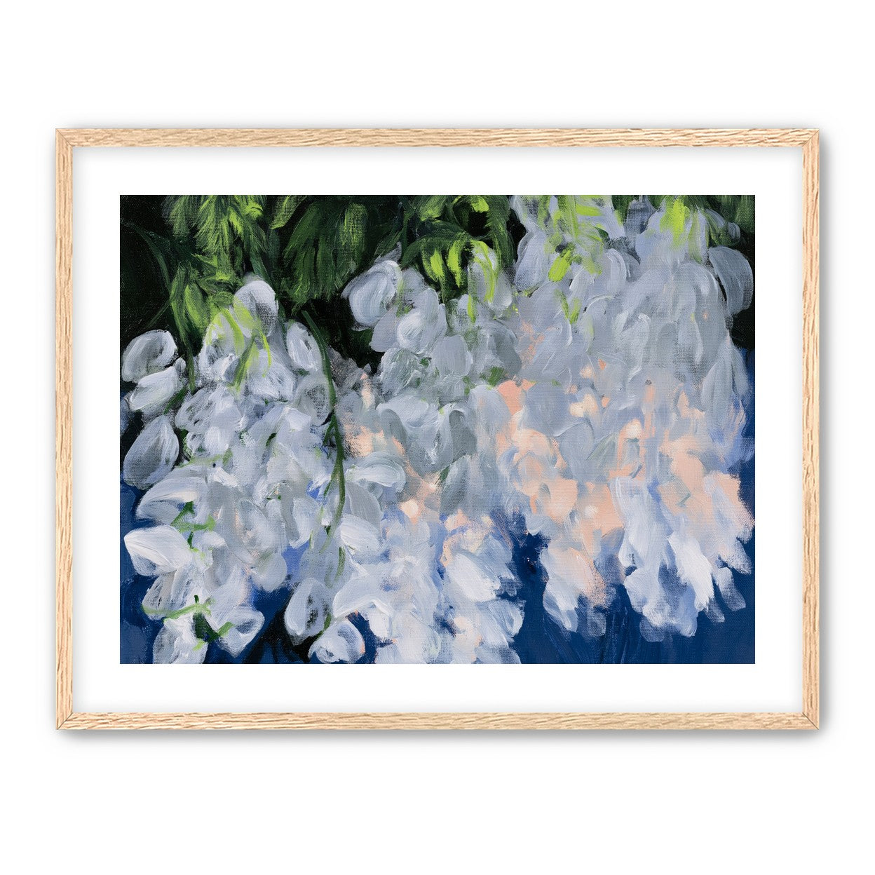 White blooms in blue shade