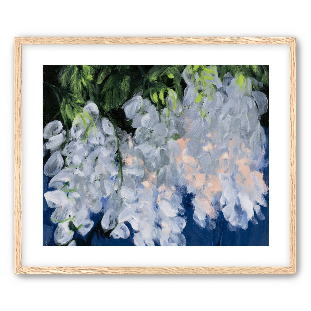 White blooms in blue shade