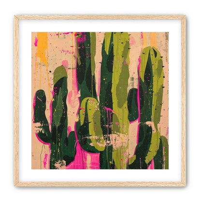 Cacti within pink drips