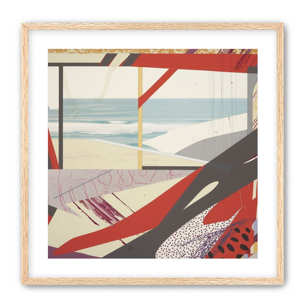 Beach horizon within angled bands