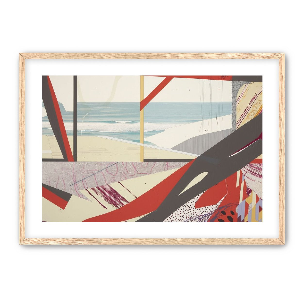 Beach horizon within angled bands