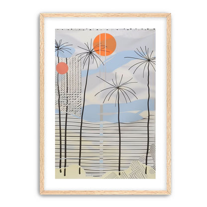 Two suns over striped hills
