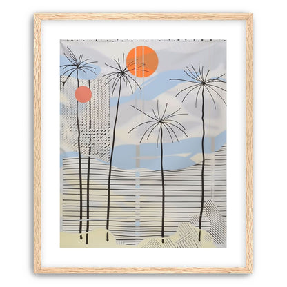 Two suns over striped hills
