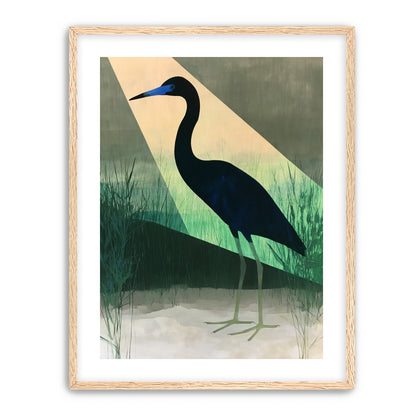 Blue beak in green light