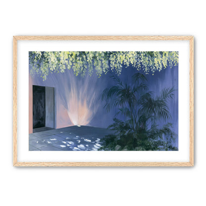 Light beneath hanging blossoms