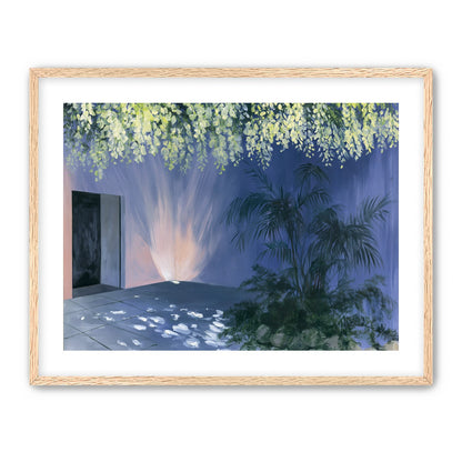 Light beneath hanging blossoms