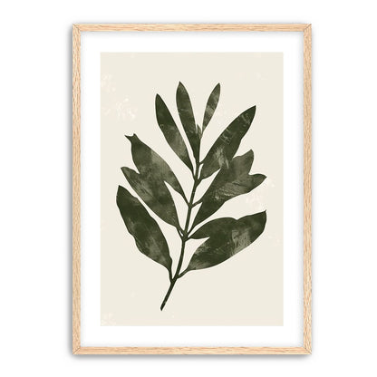 Still branch on pale paper
