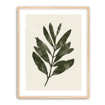 Still branch on pale paper
