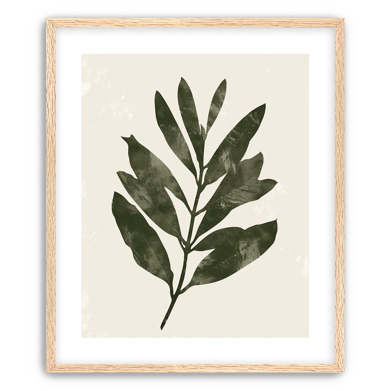 Still branch on pale paper