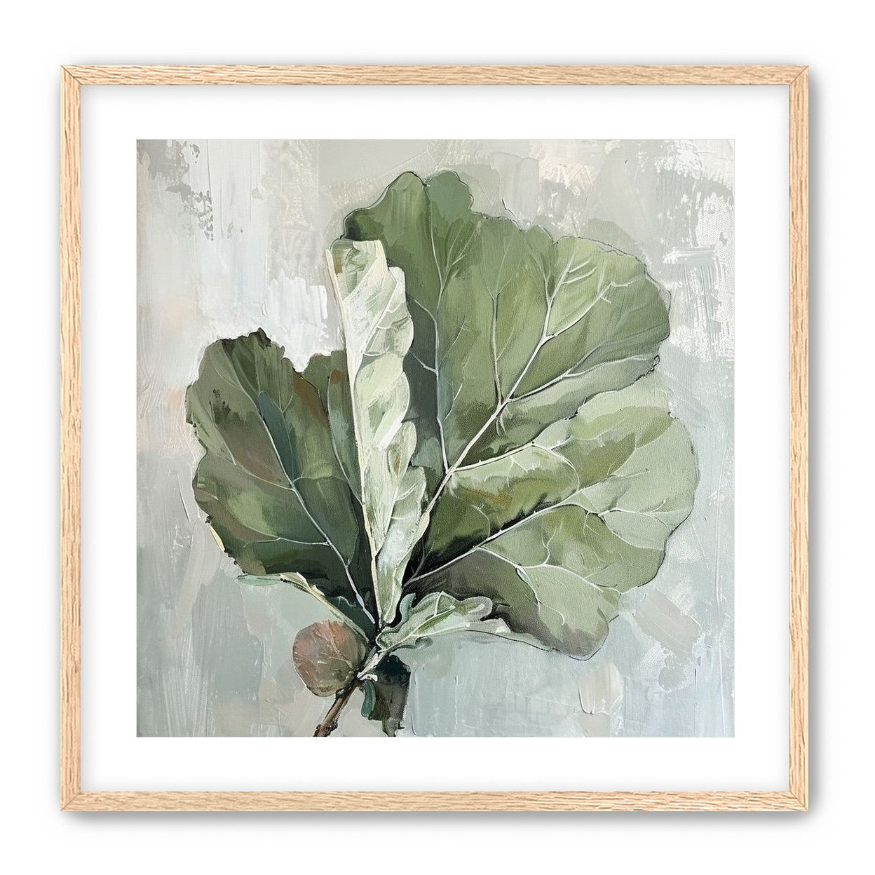 Green leaves in pale wash