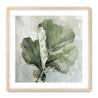 Green leaves in pale wash