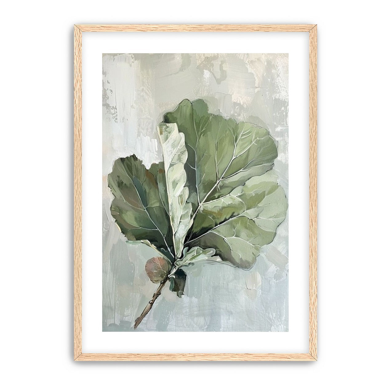 Green leaves in pale wash