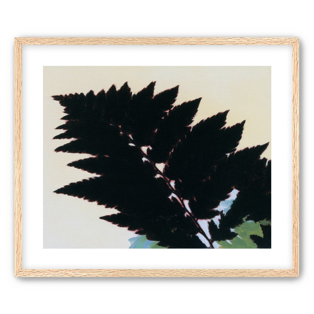Black leaves on pale ground