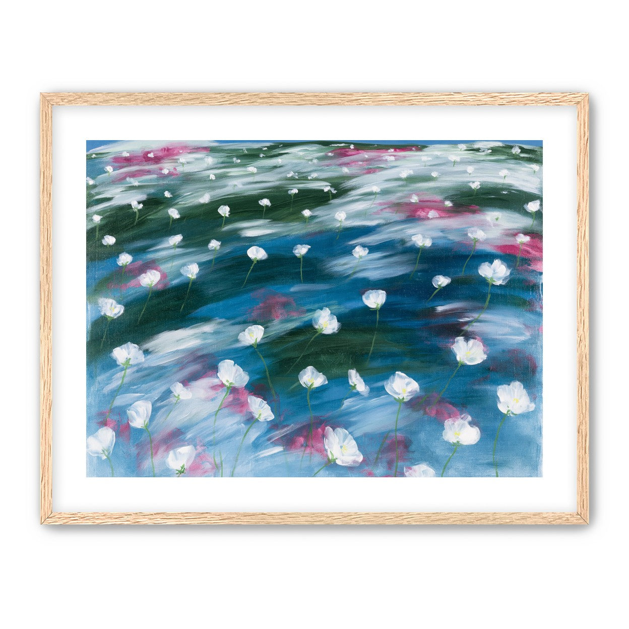 White flowers in windblown hills