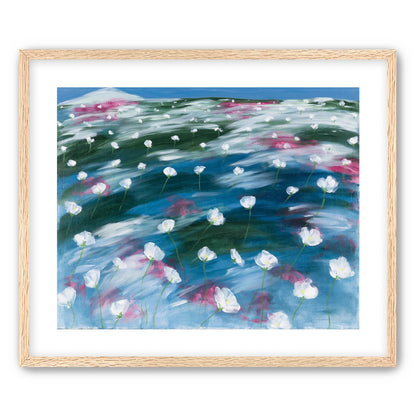 White flowers in windblown hills
