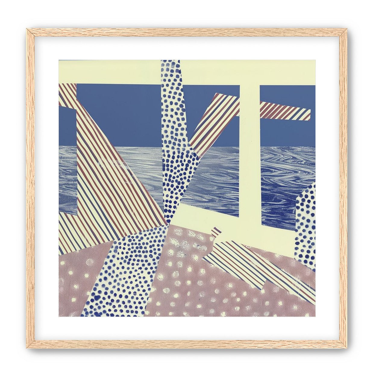 Stripes cut through dots
