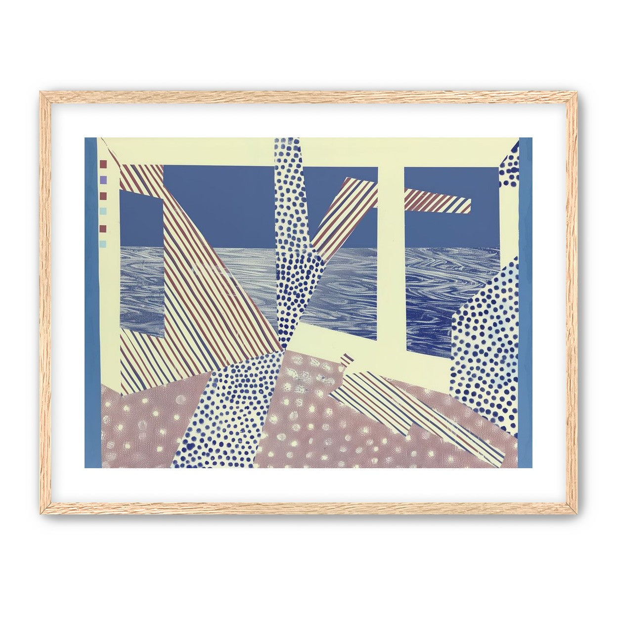Stripes cut through dots