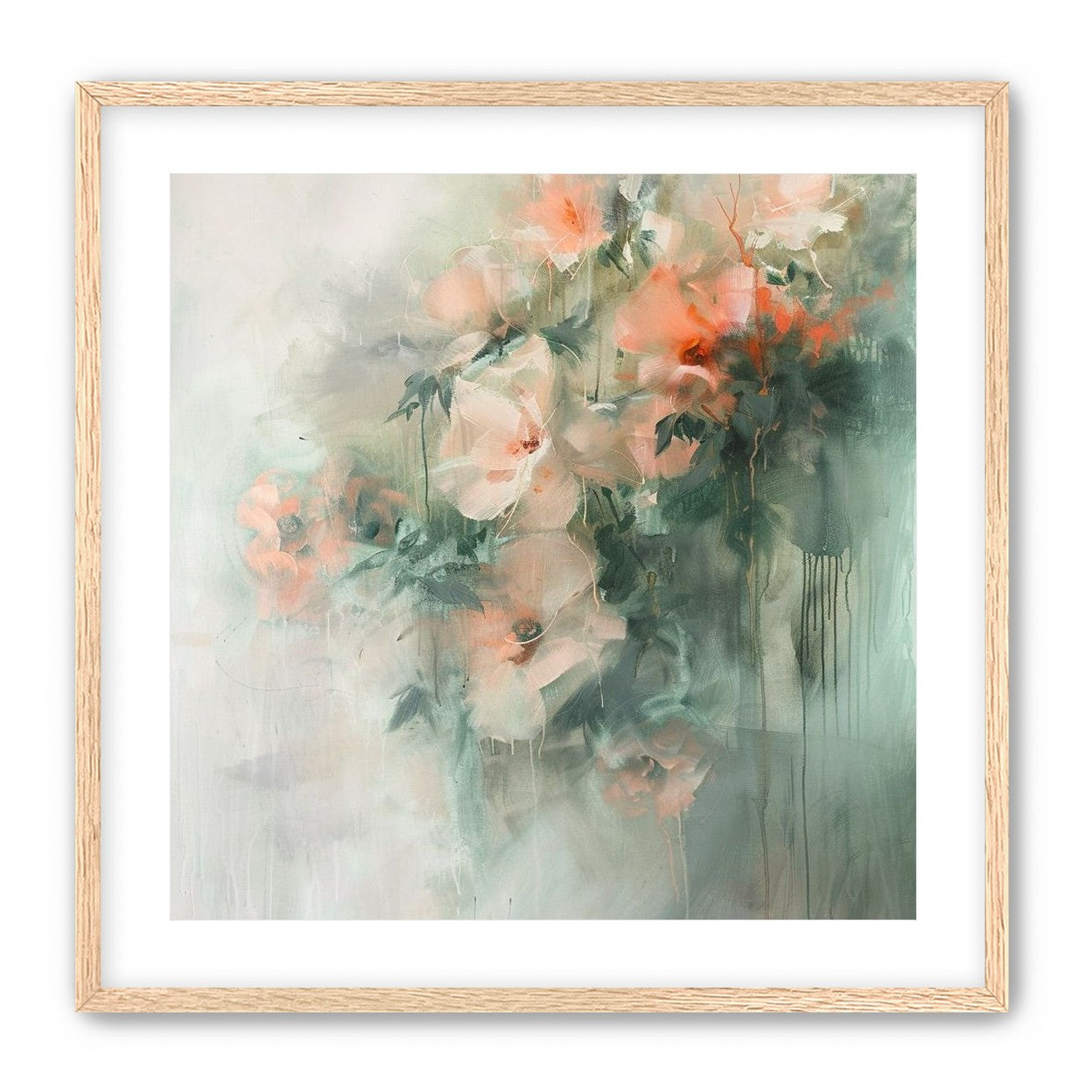 Pale flowers within the mist