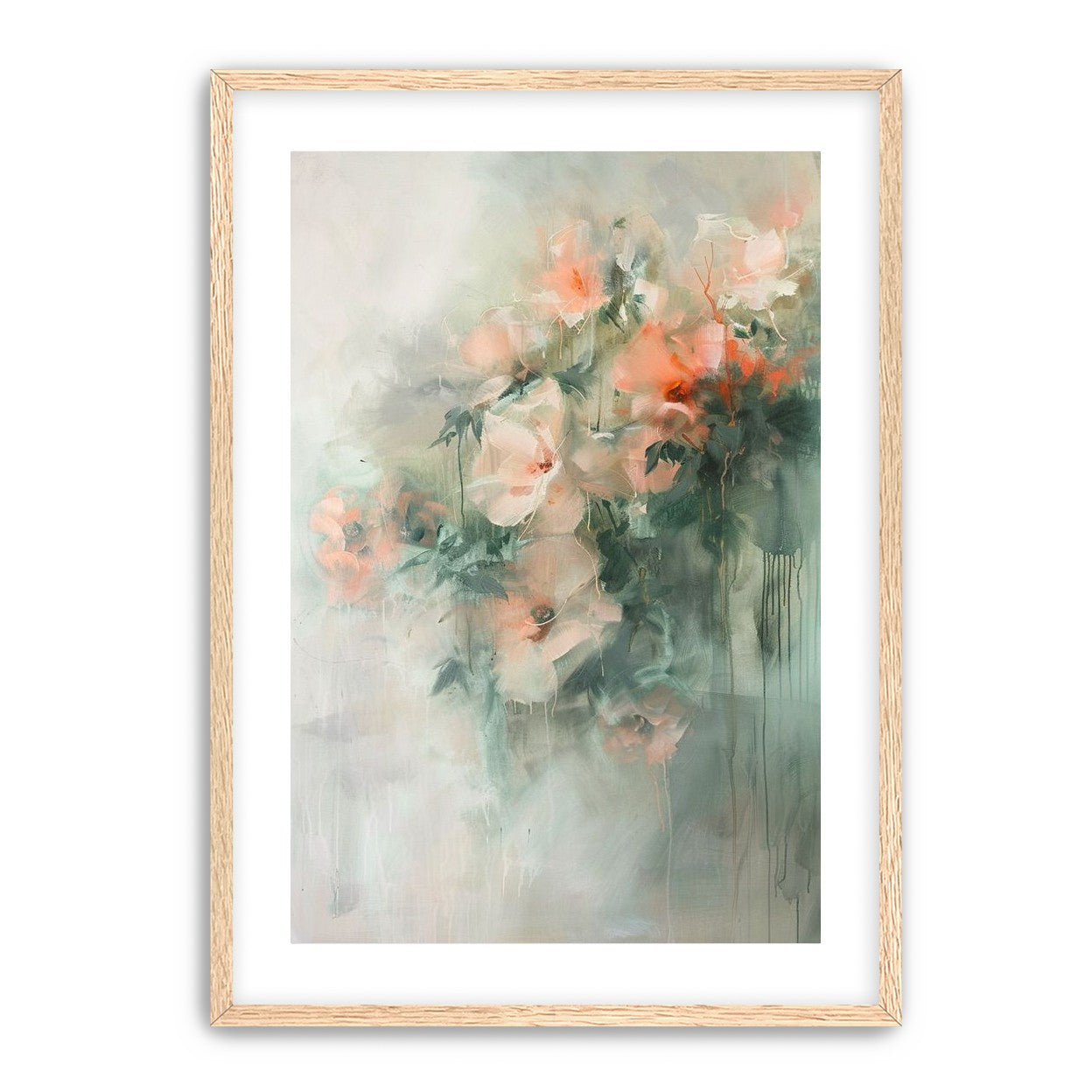Pale flowers within the mist