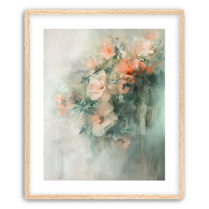 Pale flowers within the mist