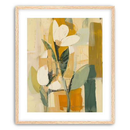 White forms within ochre blocks