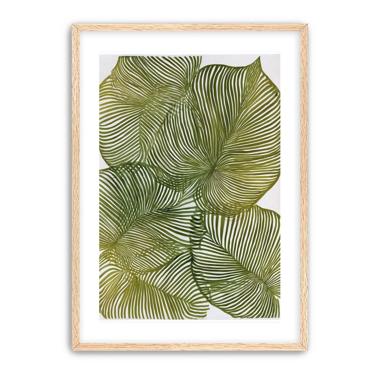Palm leaves pressed together