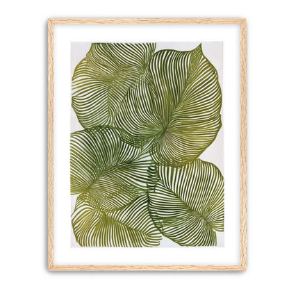 Palm leaves pressed together