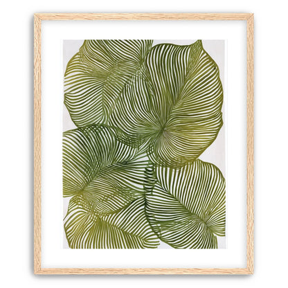 Palm leaves pressed together
