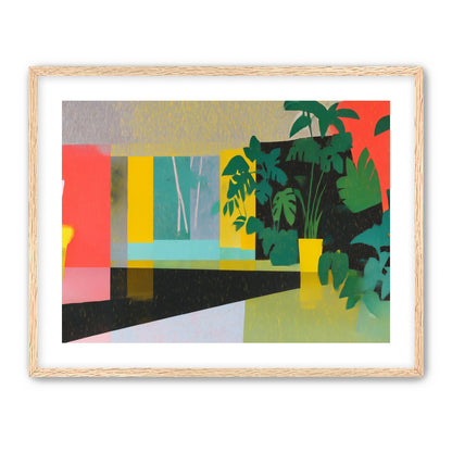 Green leaves in red light