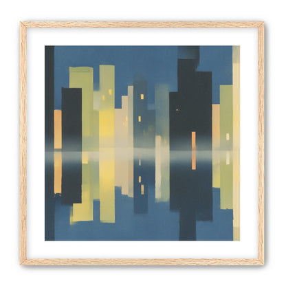 Night towers in still water