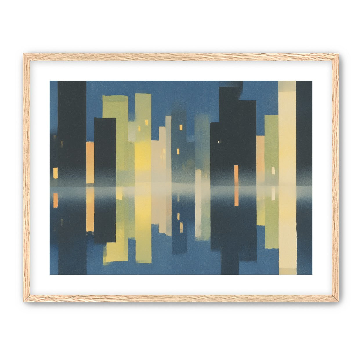 Night towers in still water
