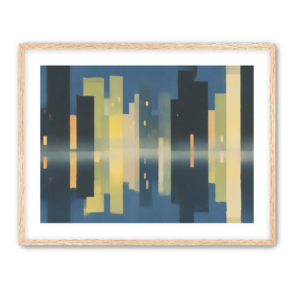 Night towers in still water