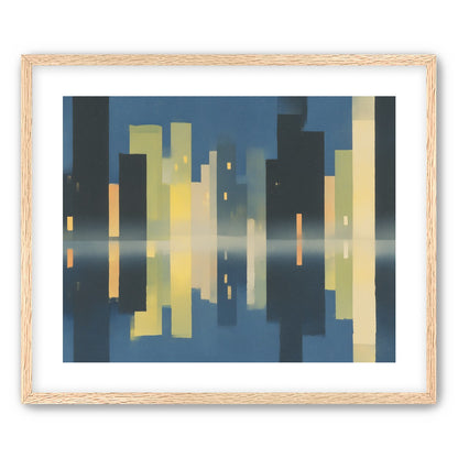 Night towers in still water