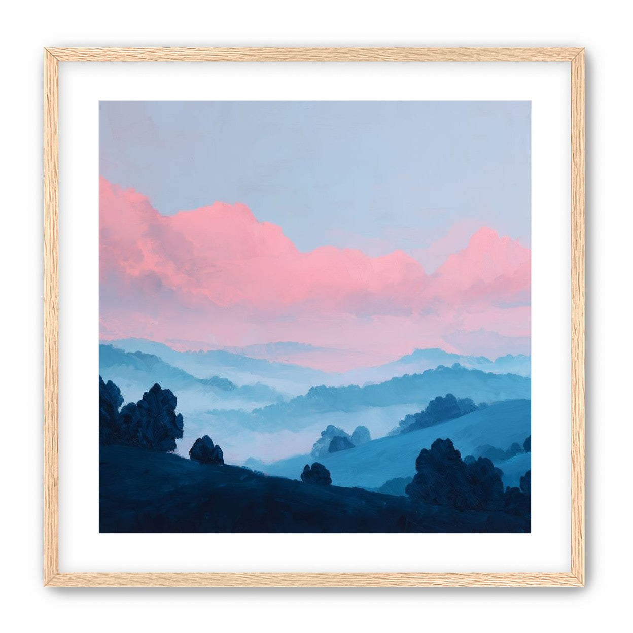 Pink Cloud Band Over Blue Ridges