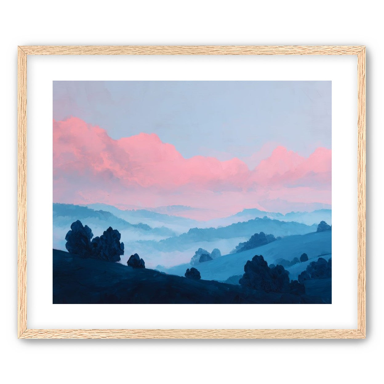 Pink Cloud Band Over Blue Ridges