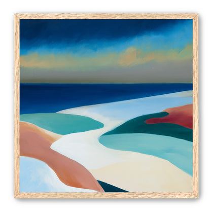 Sandbars under a heavy blue sky