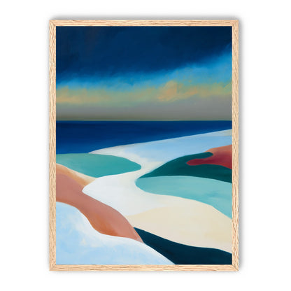 Sandbars under a heavy blue sky