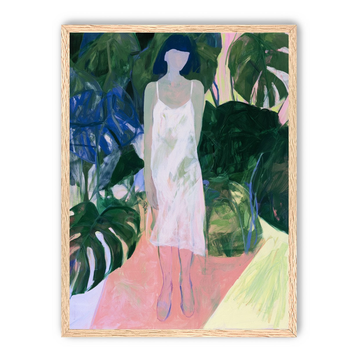 White slip in green shade