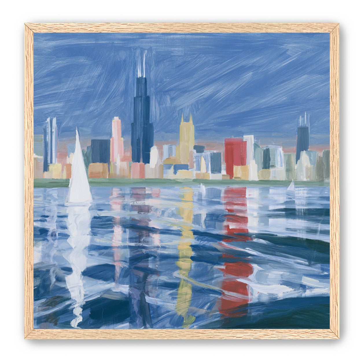 Sailboats before the skyline