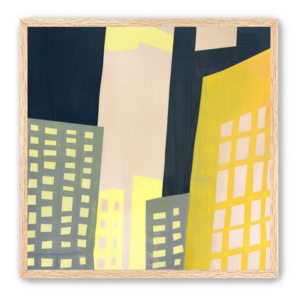 Windows lit in the towers