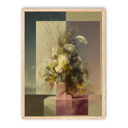 Vase of flowers within panes